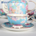 15pcs Blue Flower Painting Classic Coffee and Tea Set, Fine Ceramic Coffee Set fabriqués en Chine